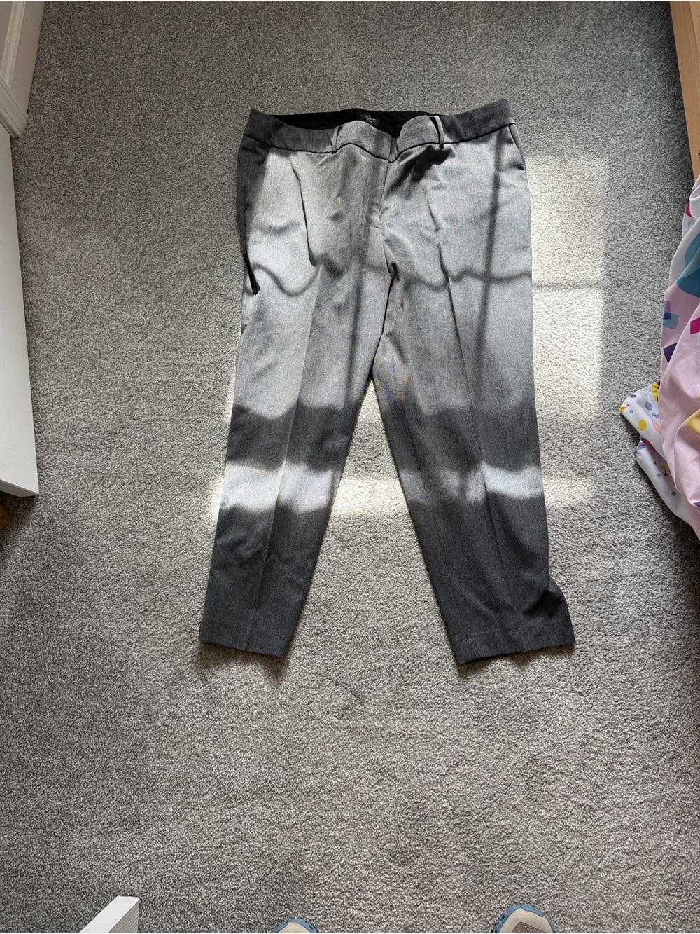 LOFT Women's Charcoal Gray Straight-Leg Dress Pants